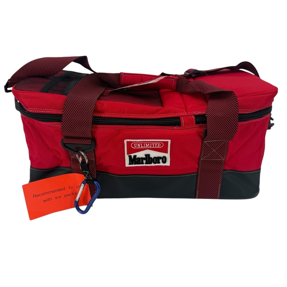 Vintage Marlboro Unlimited Cooler Bag Red‎ Black Insulated Soft Sided Cooler New